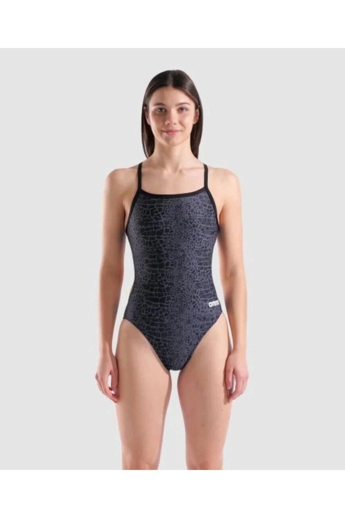 W SNAKE SKIN SWIMSUIT CHALLENGE/BLACK