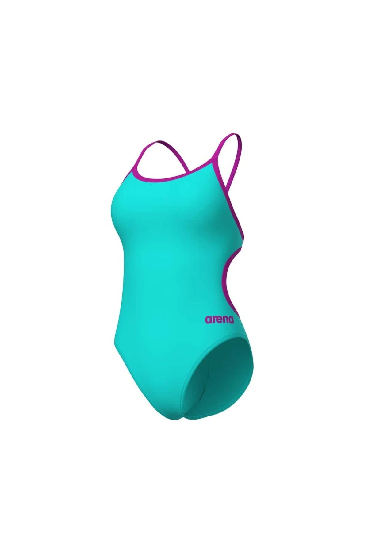 WOMEN'S SWIMSUIT LACE BACK SOLID WATER-VERY FUCHSIA