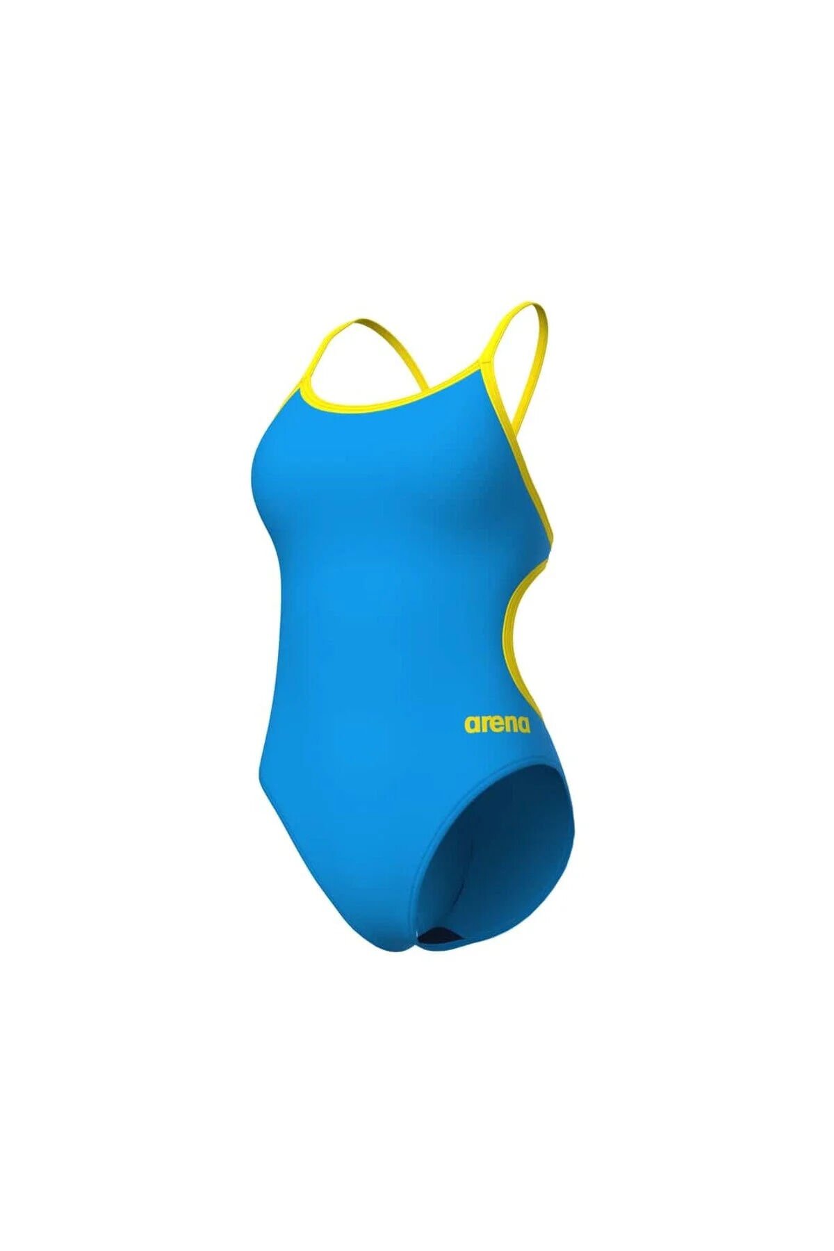 WOMEN'S SWIMSUIT LACE BACK SOLID TURQUOISE-YELLOW STAR